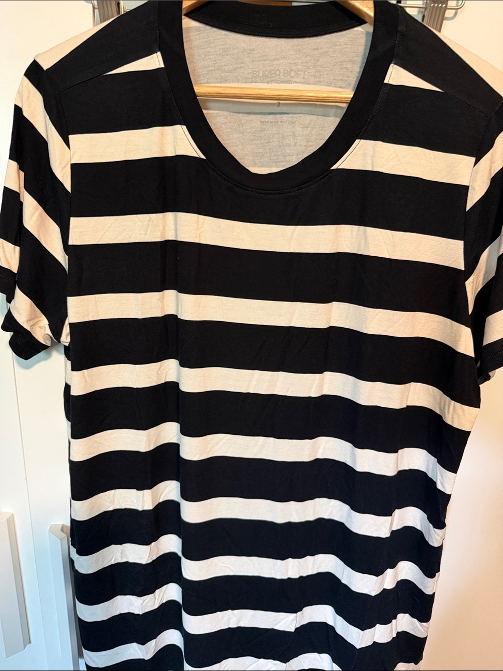 Torrid Super Soft Black and White Striped Tee